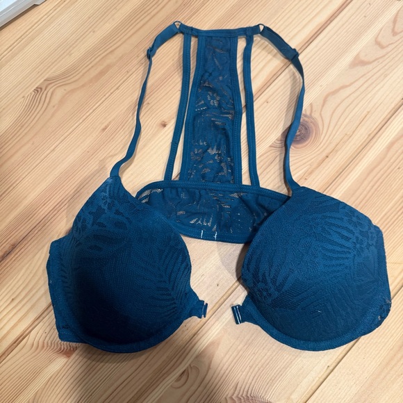 PINK Victoria's Secret Teal Lace Push-Up Bra 36B - Picture 4 of 5
